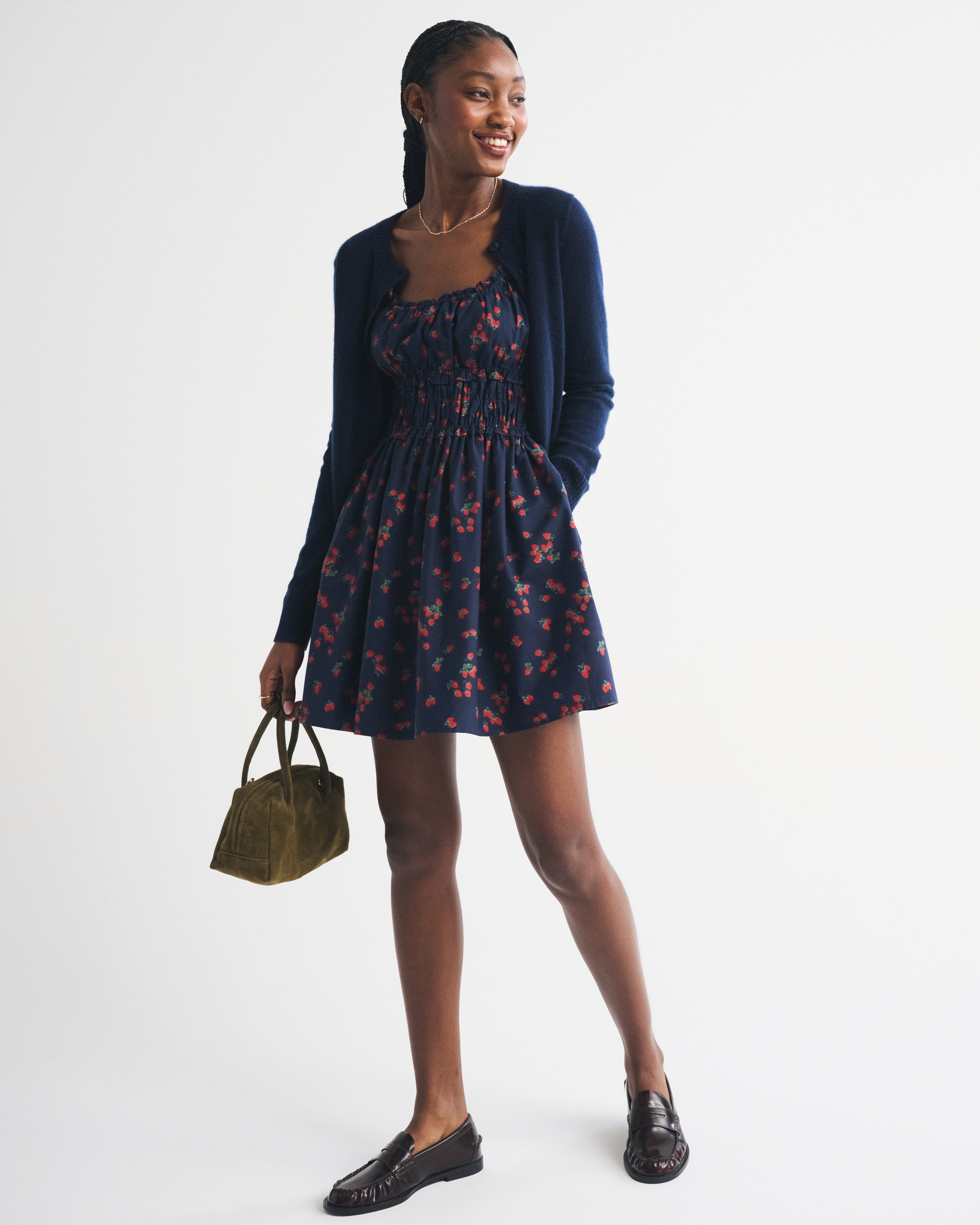 Женские платья Abercrombie & Fitch Bra-Free Smocked Waist Mini Dress — фото 3