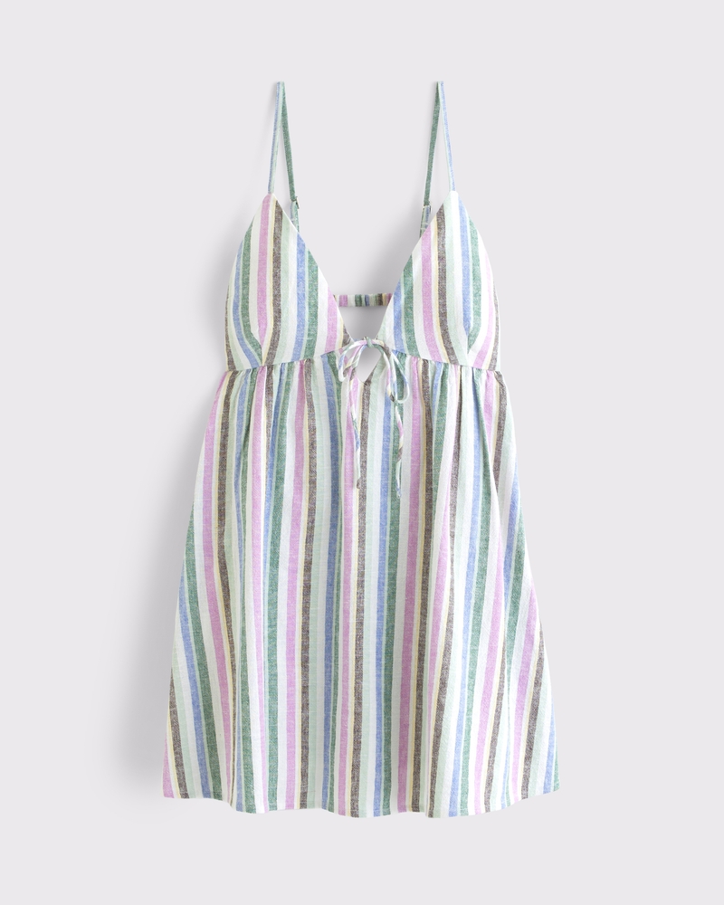 Women's Bra-Free Linen-Blend Tie-Front Skort | Women's Dresses