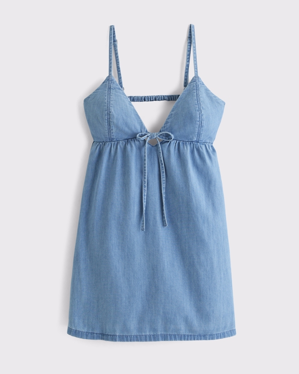 Bra-Free Tie-Front Chambray Skort
