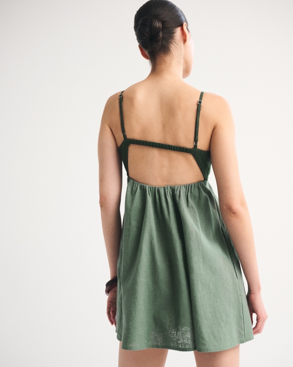 Bra-Free Tie-Front Linen-Blend Skort