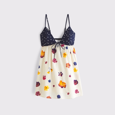Женские юбки Abercrombie & Fitch Bra-Free Tie-Front Linen-Blend Skort