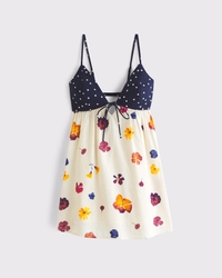 Bra-Free Tie-Front Linen-Blend Skort