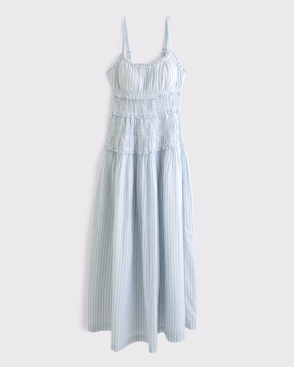 Women's Bra-Free Smocked Drop-Waist Maxi Dress | Women's Clearance |  Abercrombie.com