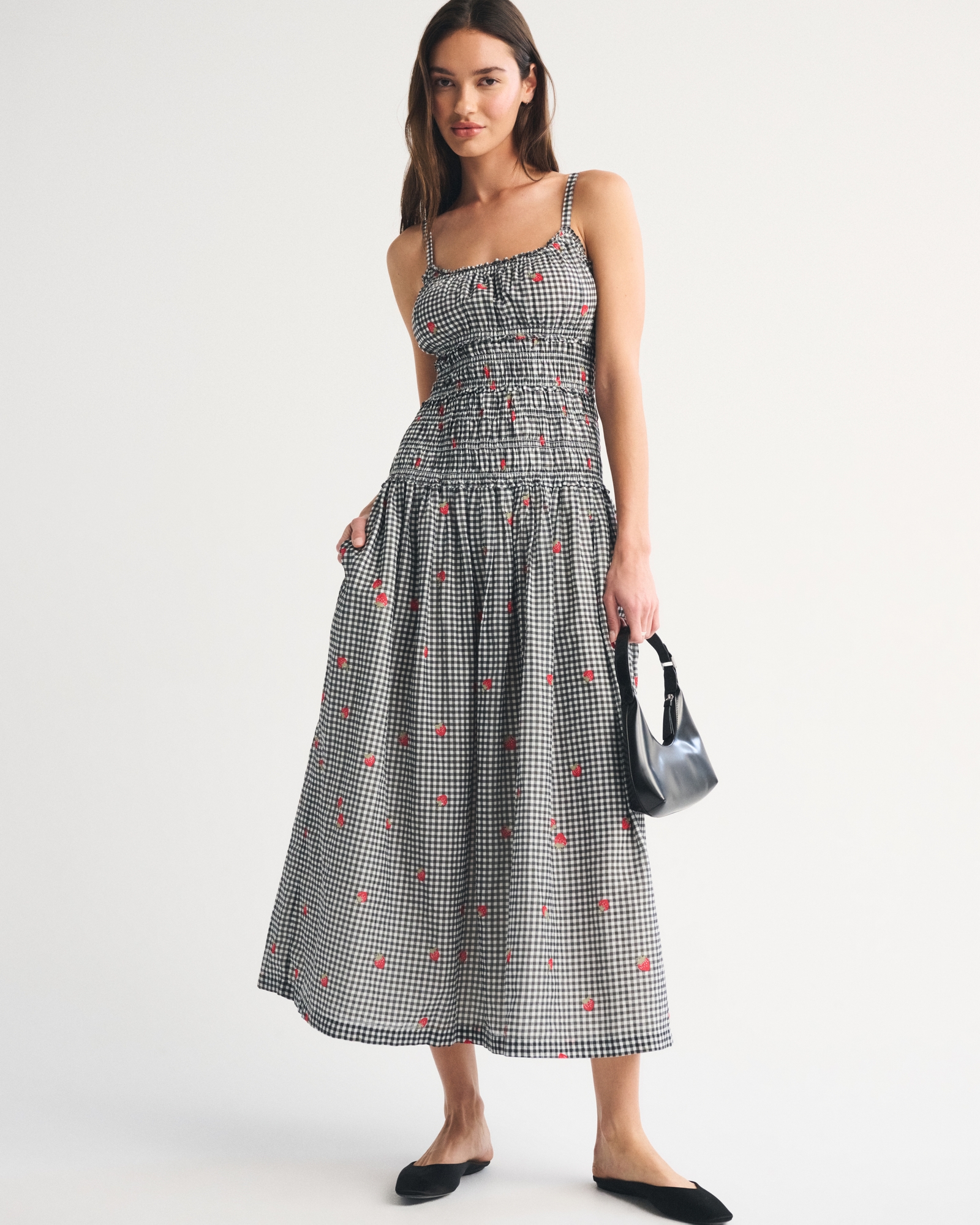 Bra-Free Smocked Drop-Waist Maxi Dress