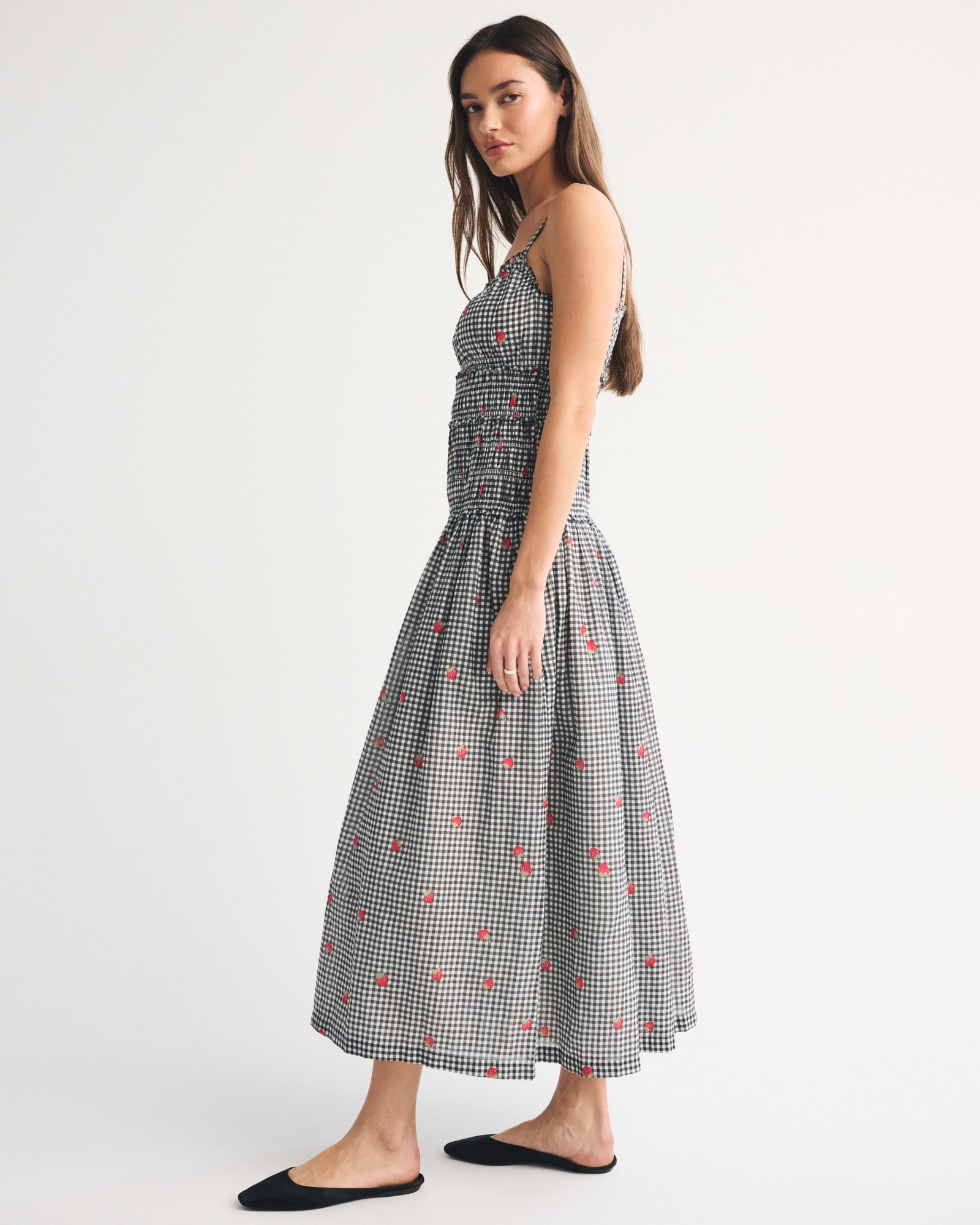Bra-Free Smocked Drop-Waist Maxi Dress