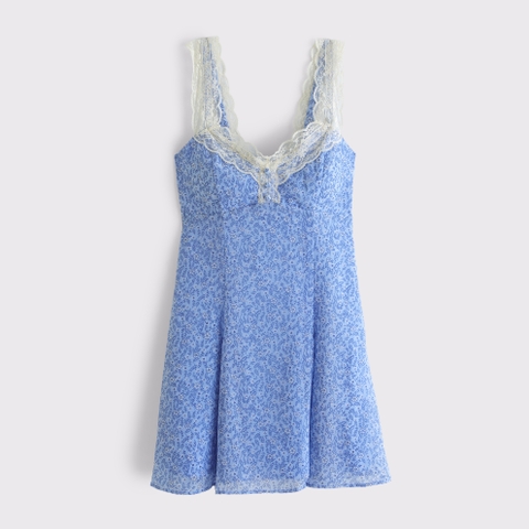 Женские платья Abercrombie & Fitch Bra-Free Lace-Trim Button-Through Mini Dress