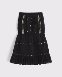 Strapless Easy Waist Beaded Mini Dress