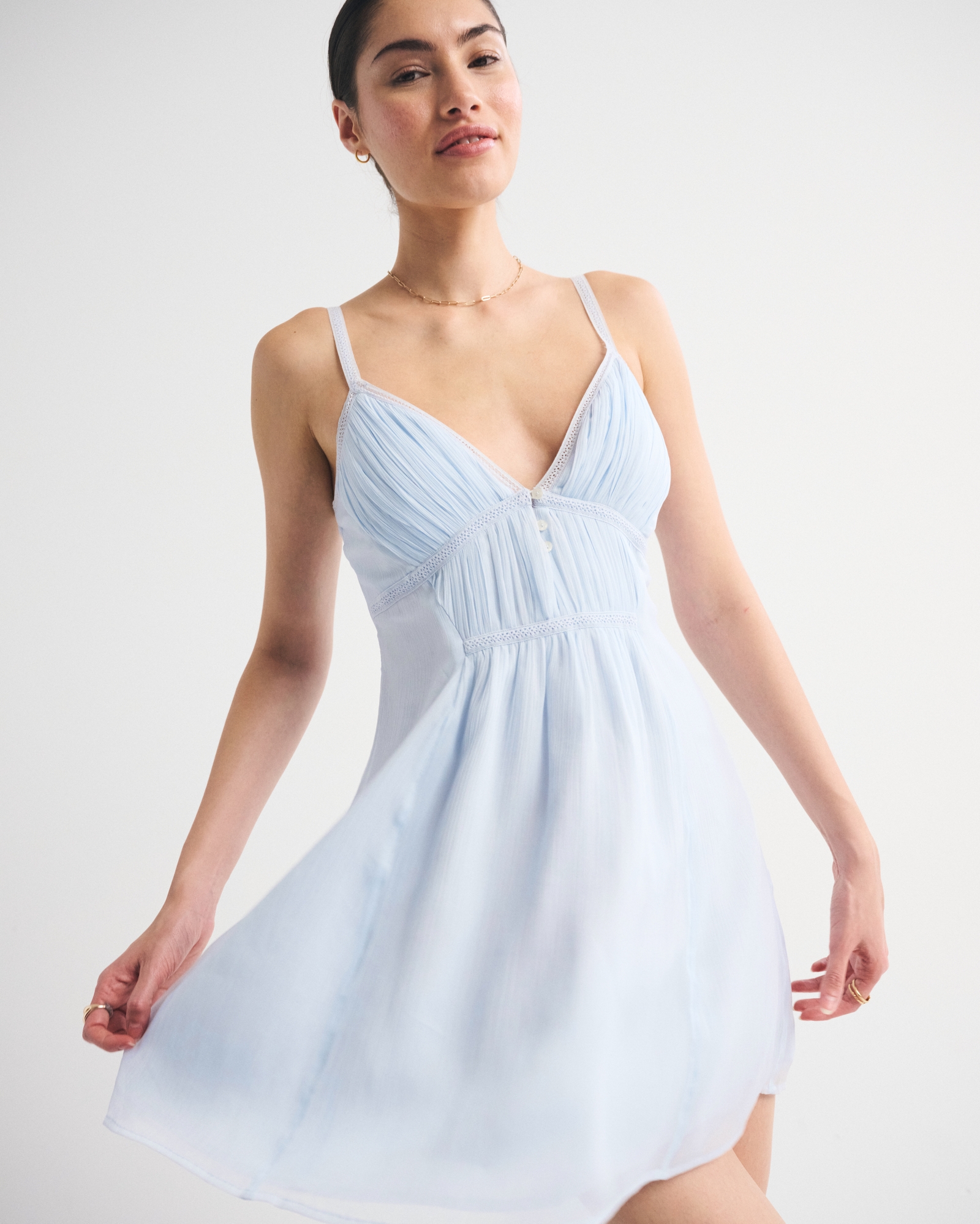 Bra-Free Ruched Mini Dress