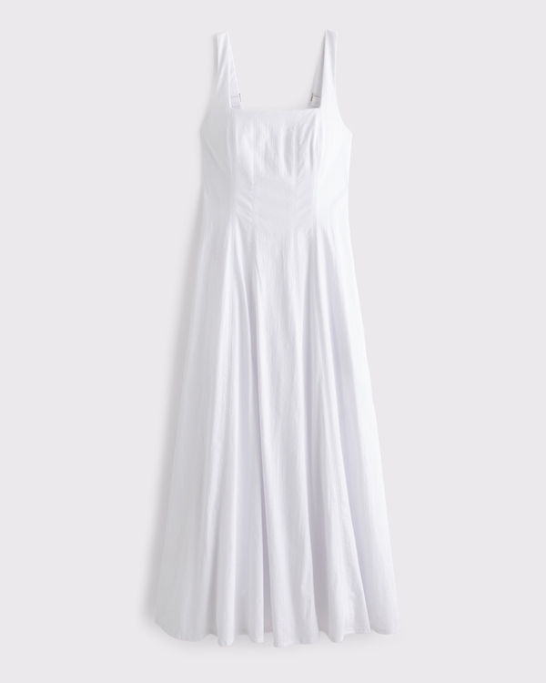 Das A&F Mila Midikleid, Weiss view 1