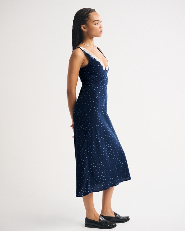 Bra-Free V-Neck Slip Midi Dress