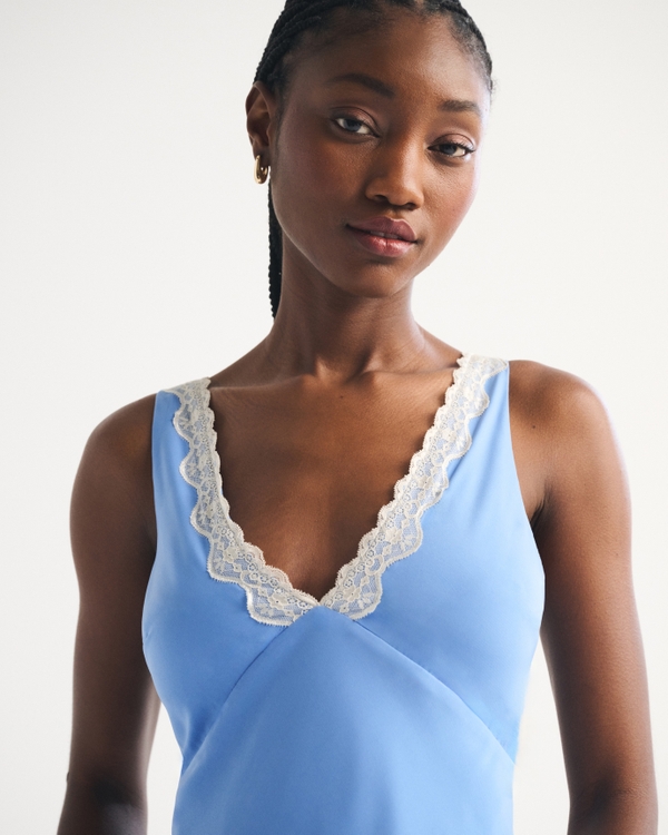 Bra-Free V-Neck Slip Midi Dress