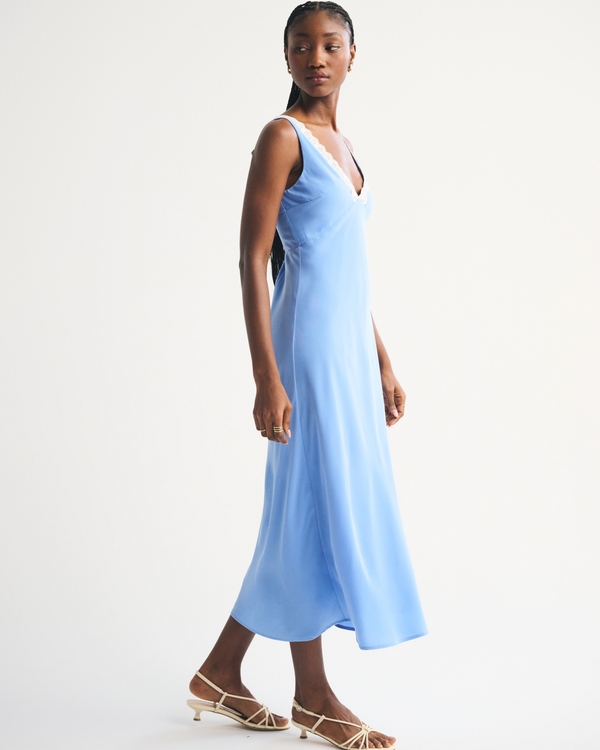 Bra-Free V-Neck Slip Midi Dress