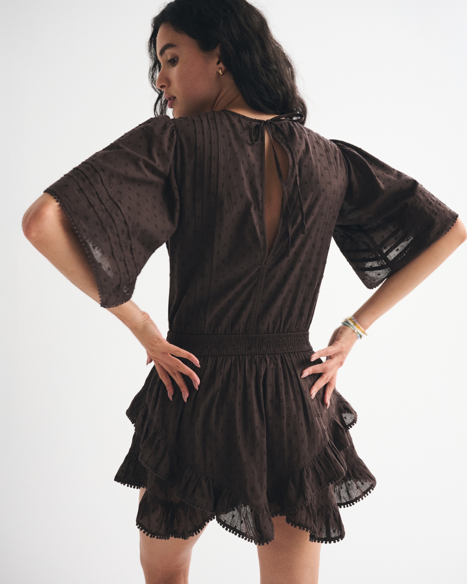 Short-Sleeve Easy Waist Ruffle Skort