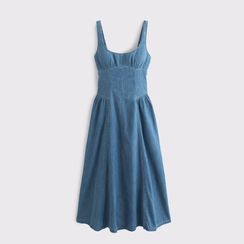 Женские платья Abercrombie & Fitch A&F Bra-Free Dylan Chambray Midi Dress