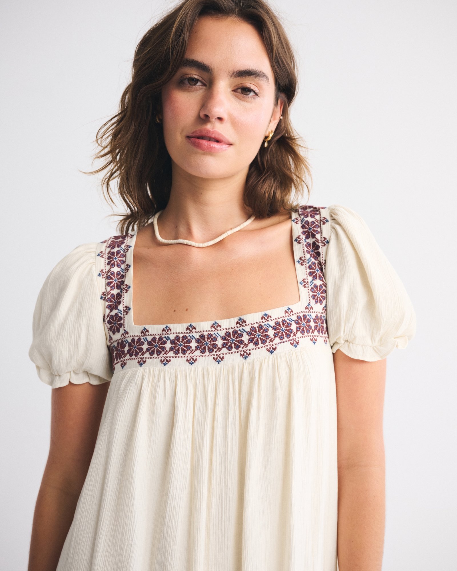 Puff Sleeve Babydoll Mini Dress