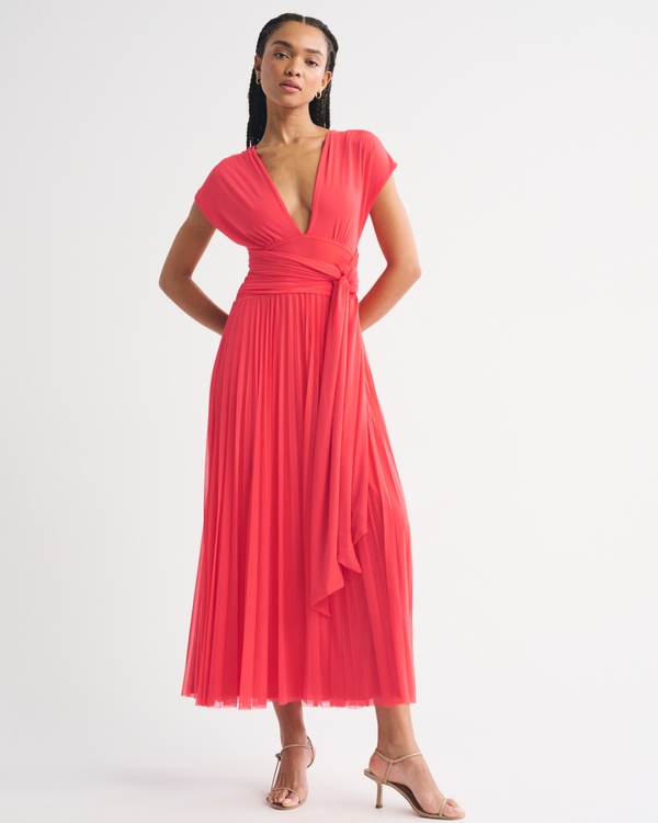 A&F Giselle 5-in-1 Convertible Maxi Dress, Bright Red view 2