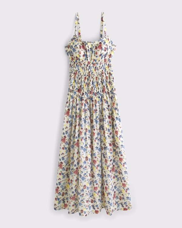 Bra-Free Smocked Drop-Waist Maxi Dress