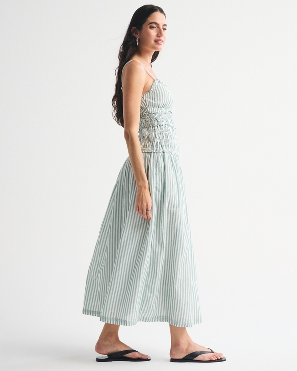 Bra-Free Smocked Drop-Waist Maxi Dress