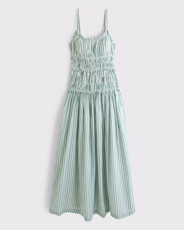 Bra-Free Smocked Drop-Waist Maxi Dress