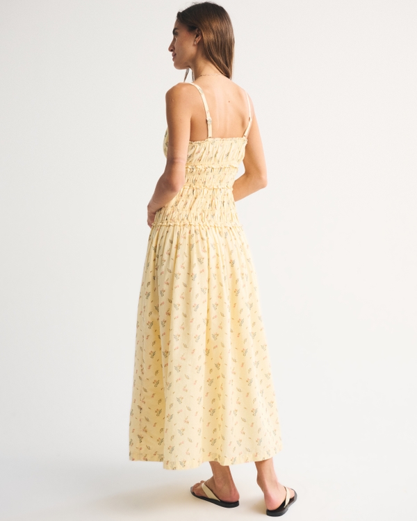 Bra-Free Smocked Drop-Waist Maxi Dress