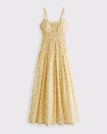 Women's Bra-Free Smocked Drop-Waist Maxi Dress | Women's Dresses & Jumpsuits | Abercrombie.com