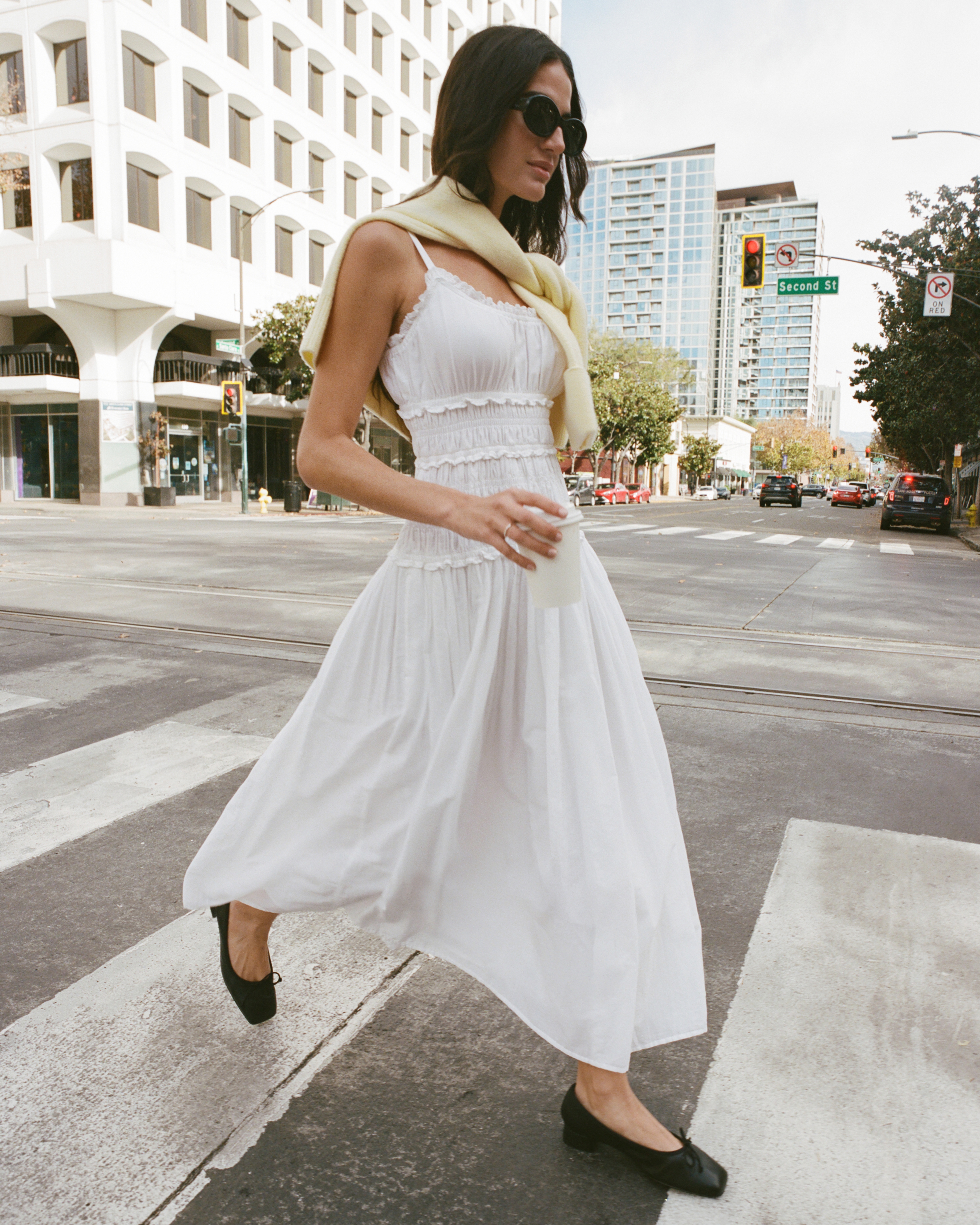 Bra-Free Smocked Drop-Waist Maxi Dress - Chestnut