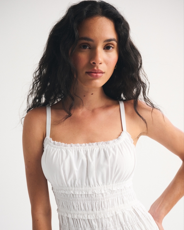 Bra-Free Smocked Drop-Waist Maxi Dress