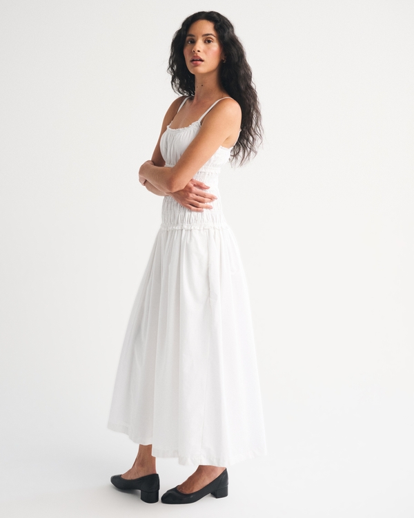 Bra-Free Smocked Drop-Waist Maxi Dress