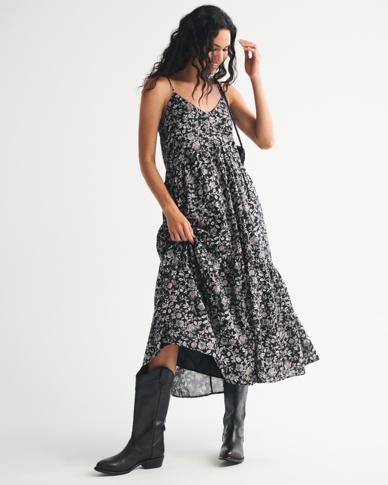V-Neck Flowy Maxi Dress