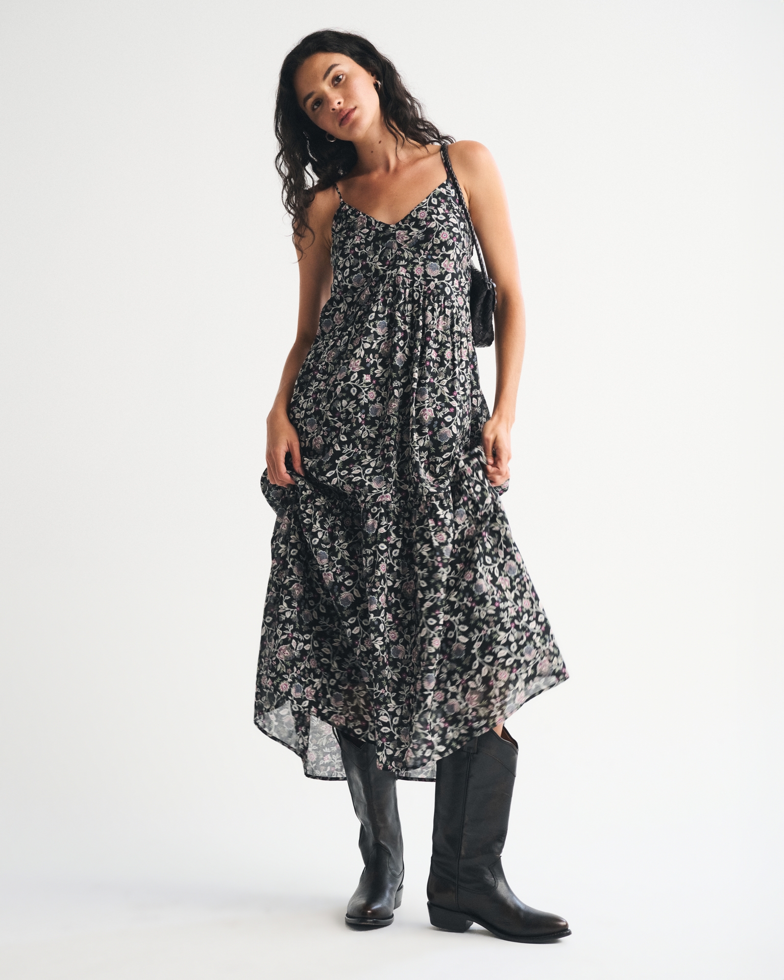 V-Neck Flowy Maxi Dress
