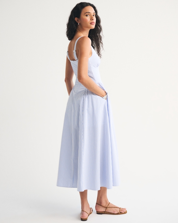 Bra-Free Scoopneck Dipped-Waist Midi Dress