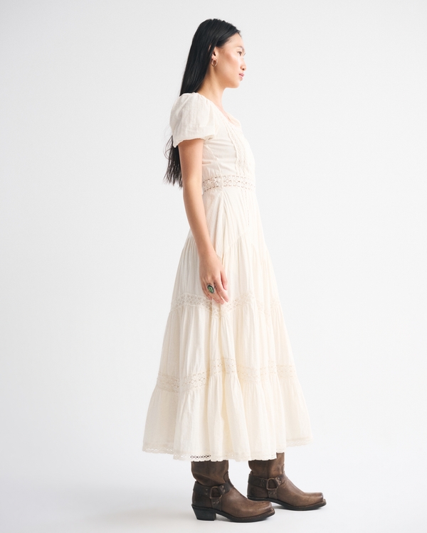 knee length dresses for ladies Pink Midi Dress - Liberty Flutter Sleeve Lace - Size 0 to 12 main image 0