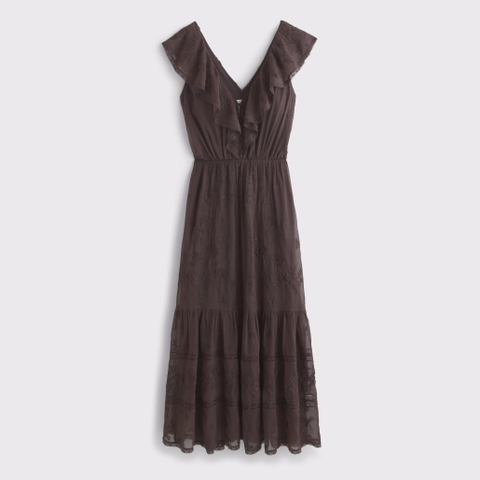 Женские платья Abercrombie & Fitch V-Neck Embroidered Tiered Maxi Dress