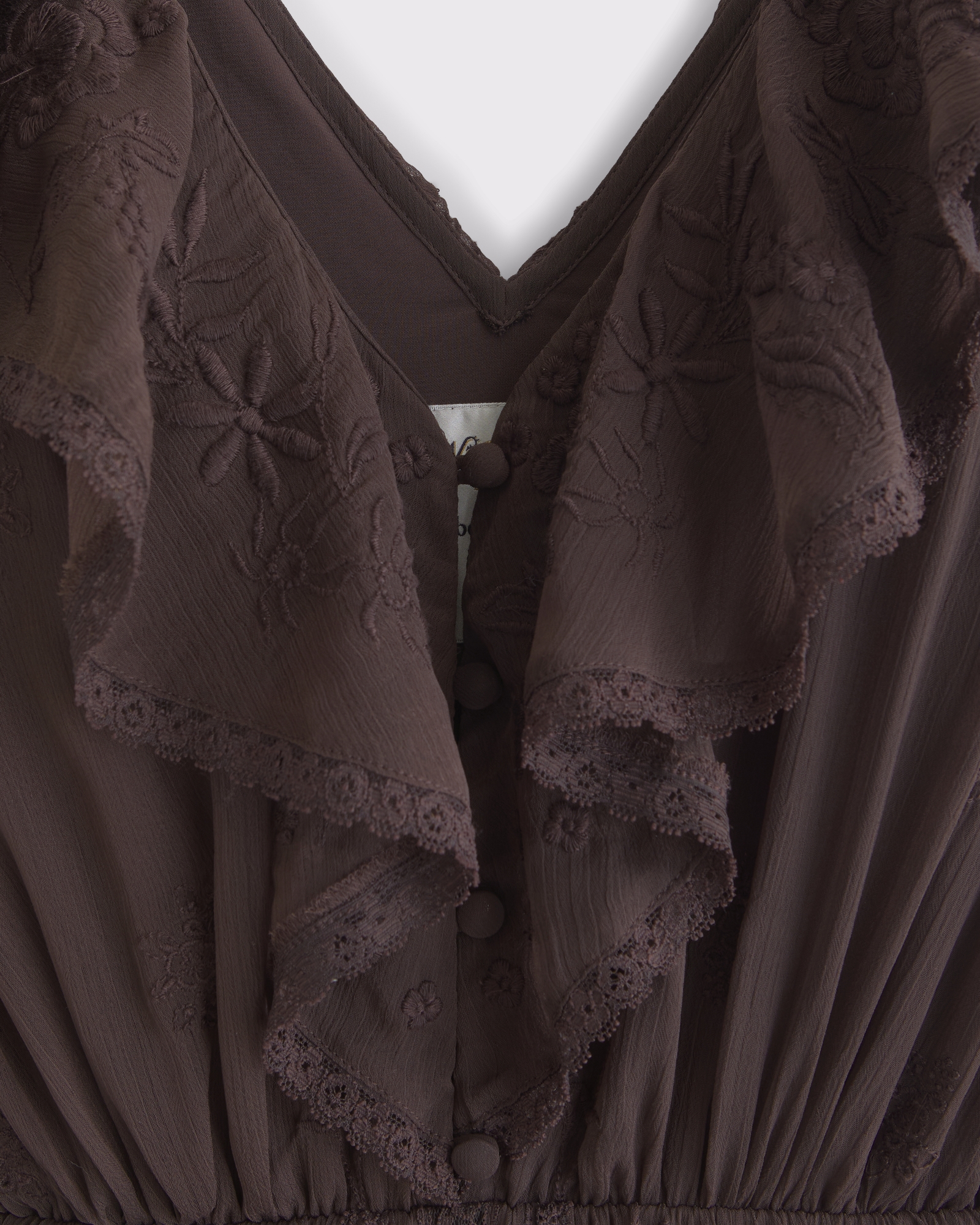 V-Neck Embroidered Tiered Maxi Dress