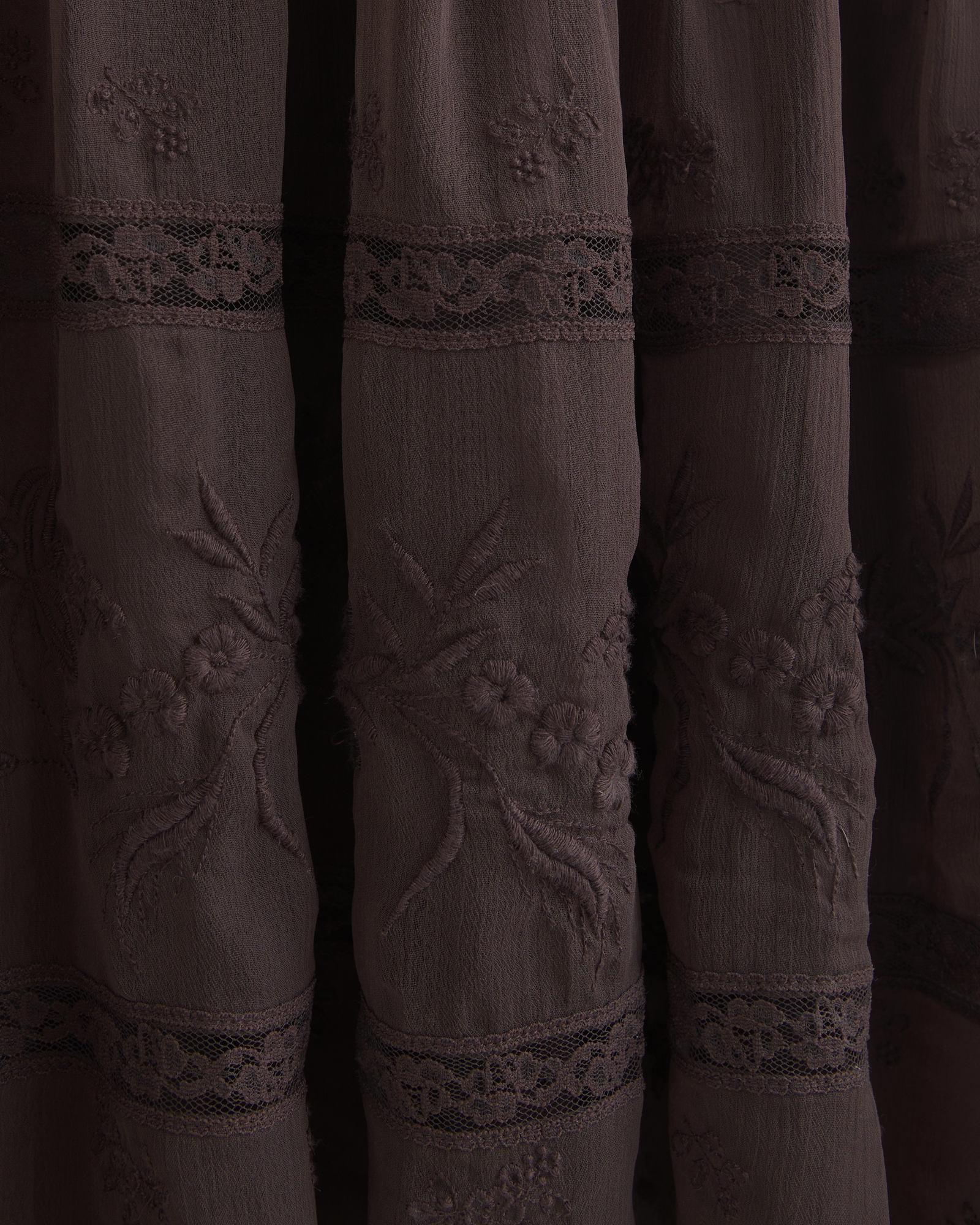 V-Neck Embroidered Tiered Maxi Dress