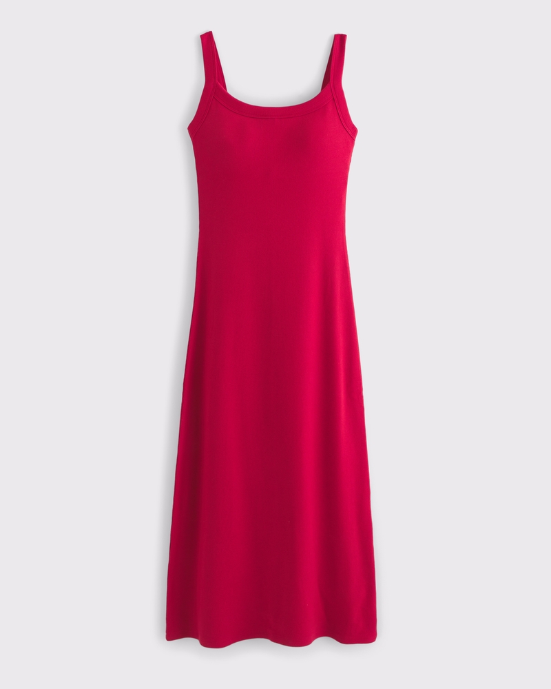 strapless open back dress Lidia Rib Knit A-Line Mini Dress in scarlet red main image 1