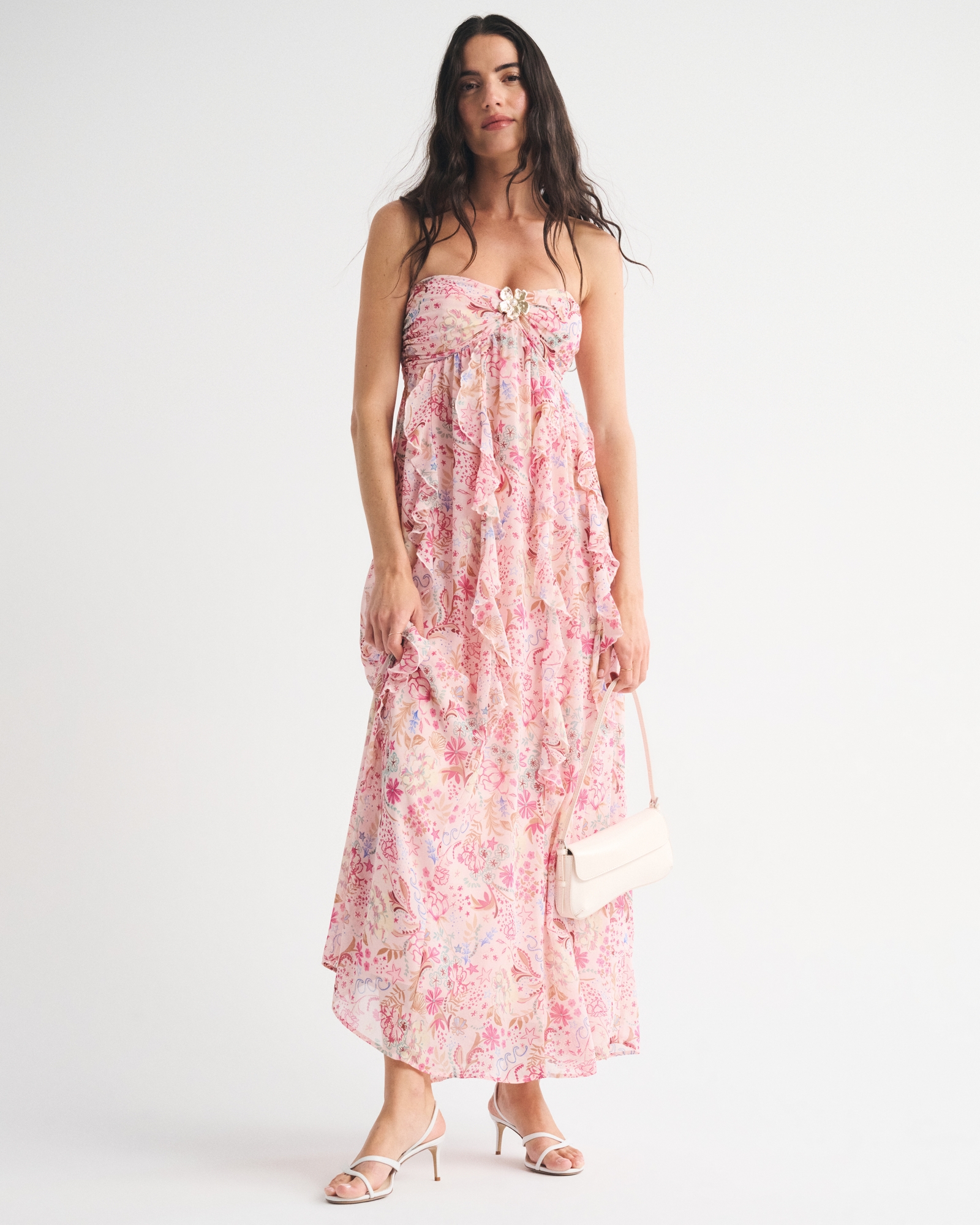 Bra-Free Strapless Hardware Maxi Dress