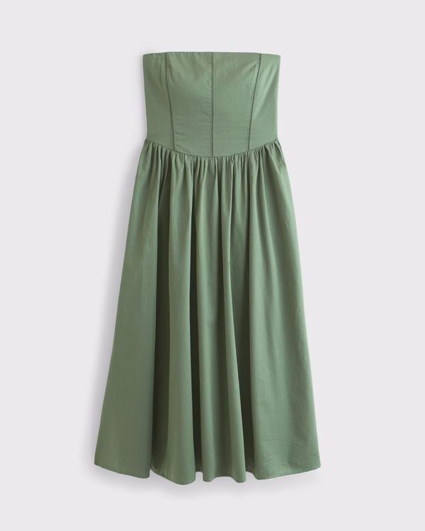 abercrombie green drop waist dress Strapless Drop Waist Mikado Wedding Dress Faith with Cathedral train Ready to Ship / Ivory / Custom (0-12 US, 32-44 EU) main image 1