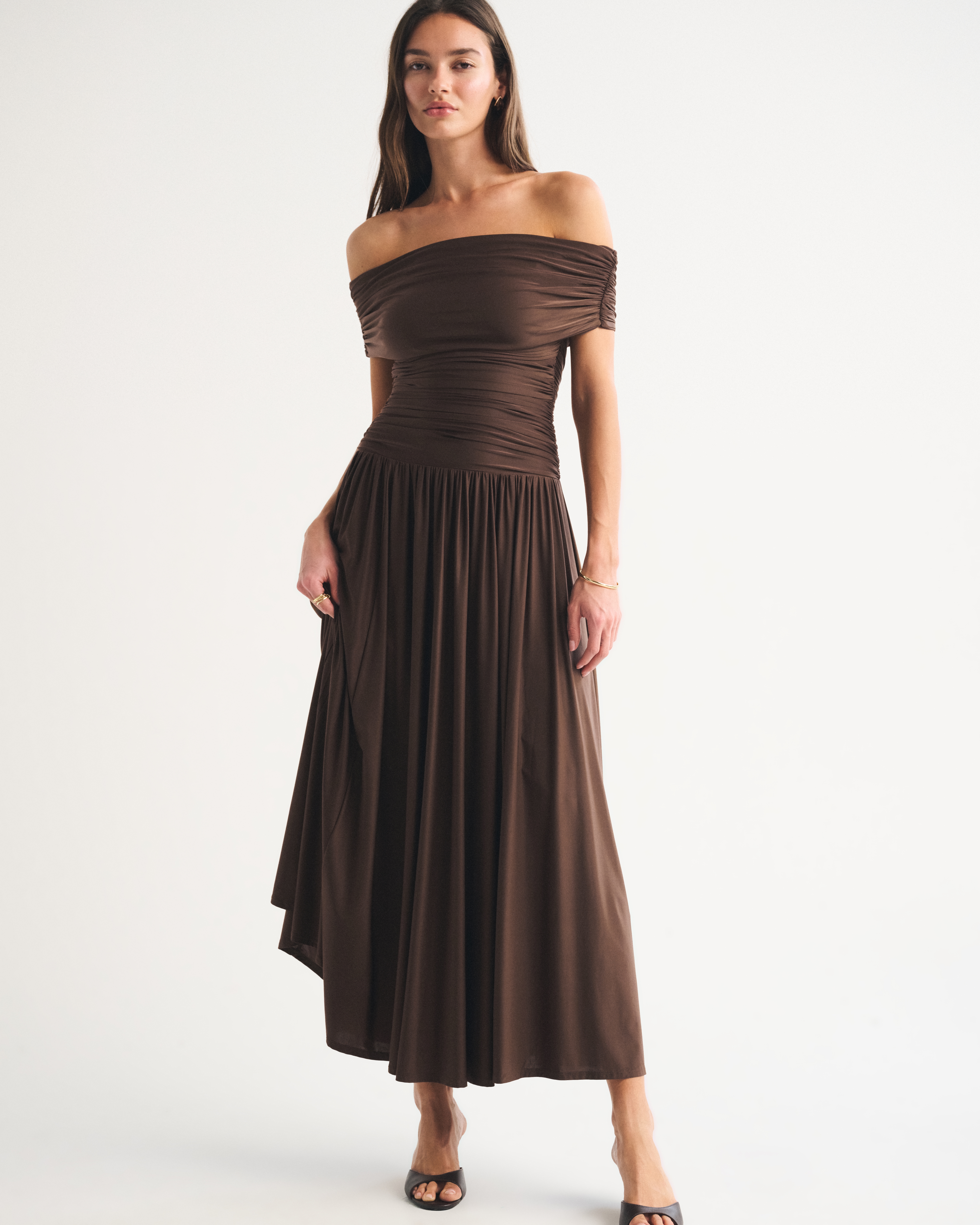 Bra-Free Drop-Waist Maxi Dress - Black
