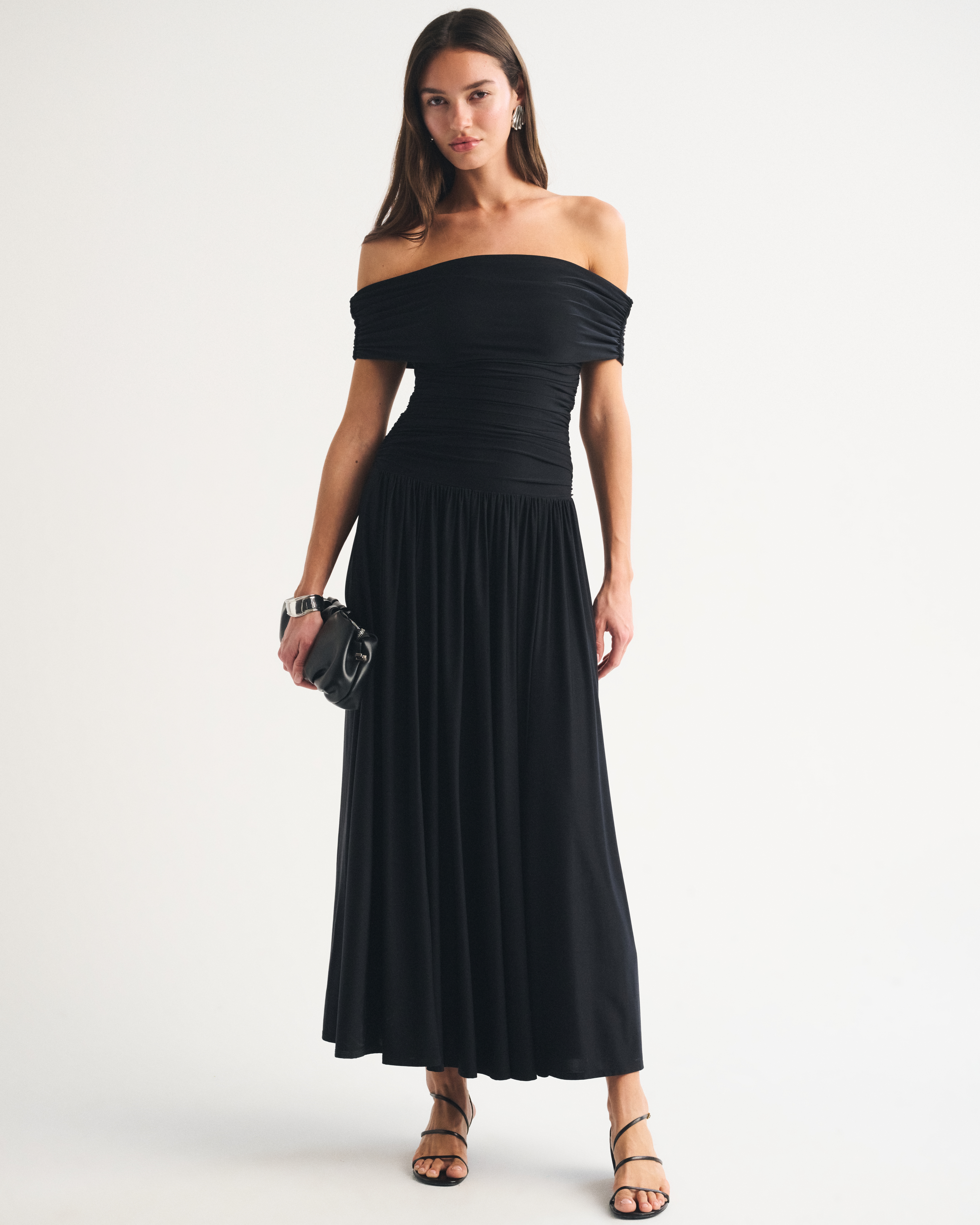Bra-Free Drop-Waist Maxi Dress - Black