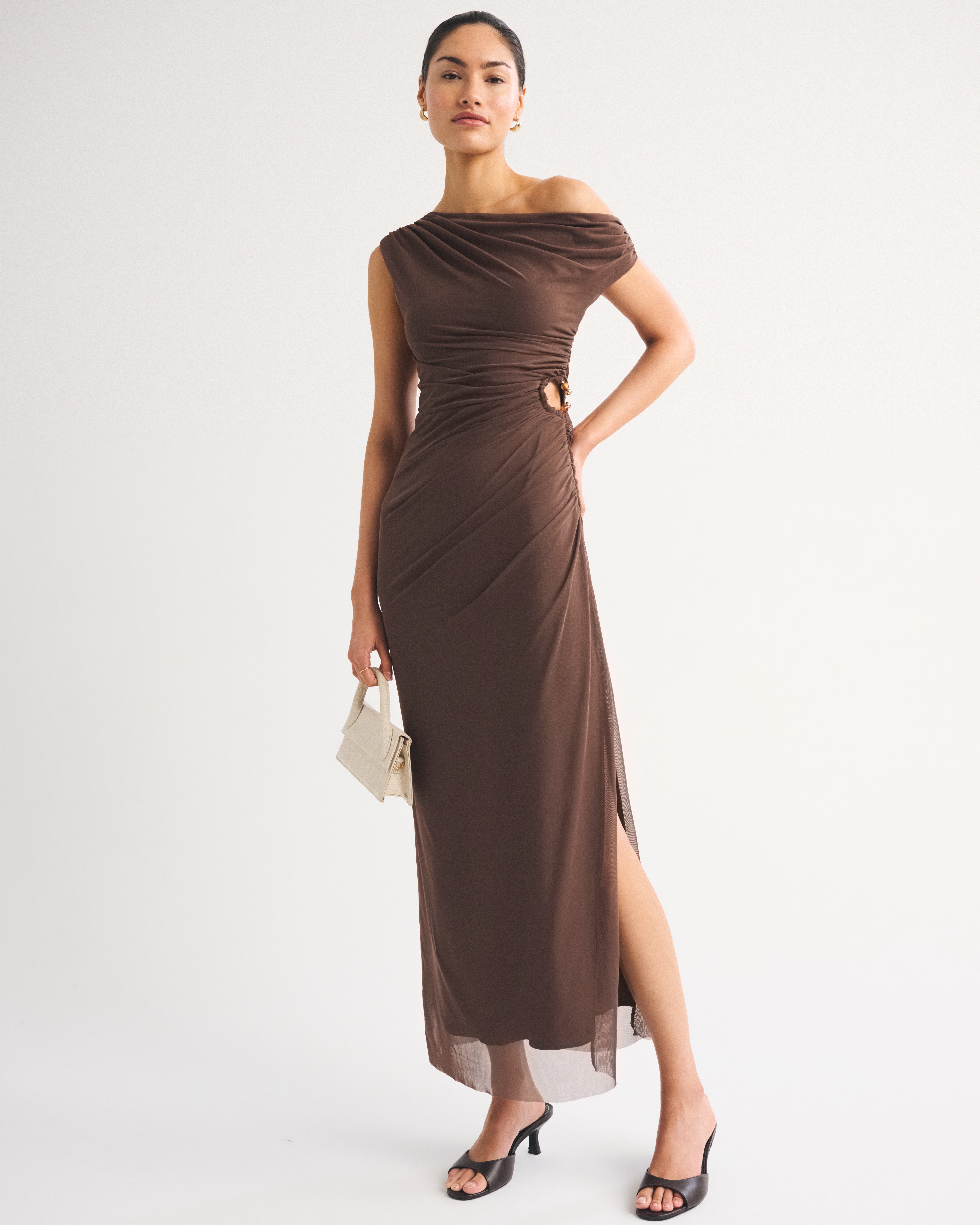 Женские платья Abercrombie & Fitch Bra-Free Mesh Draped Maxi Dress — фото 2