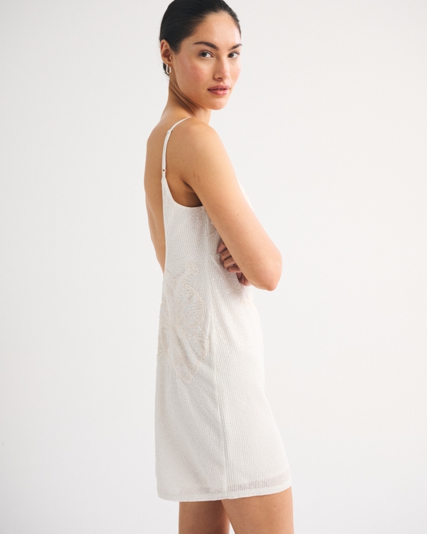 satin mini dress for women Mya Cream Satin Mini Dress - US 6