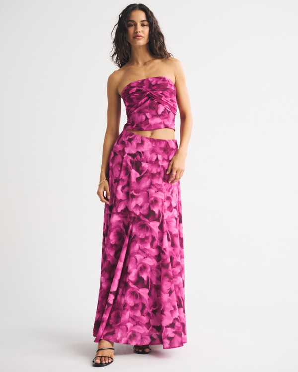 A&F Bra-Free 4-in-1 Convertible Scarf Set Top, Pink Floral view 2