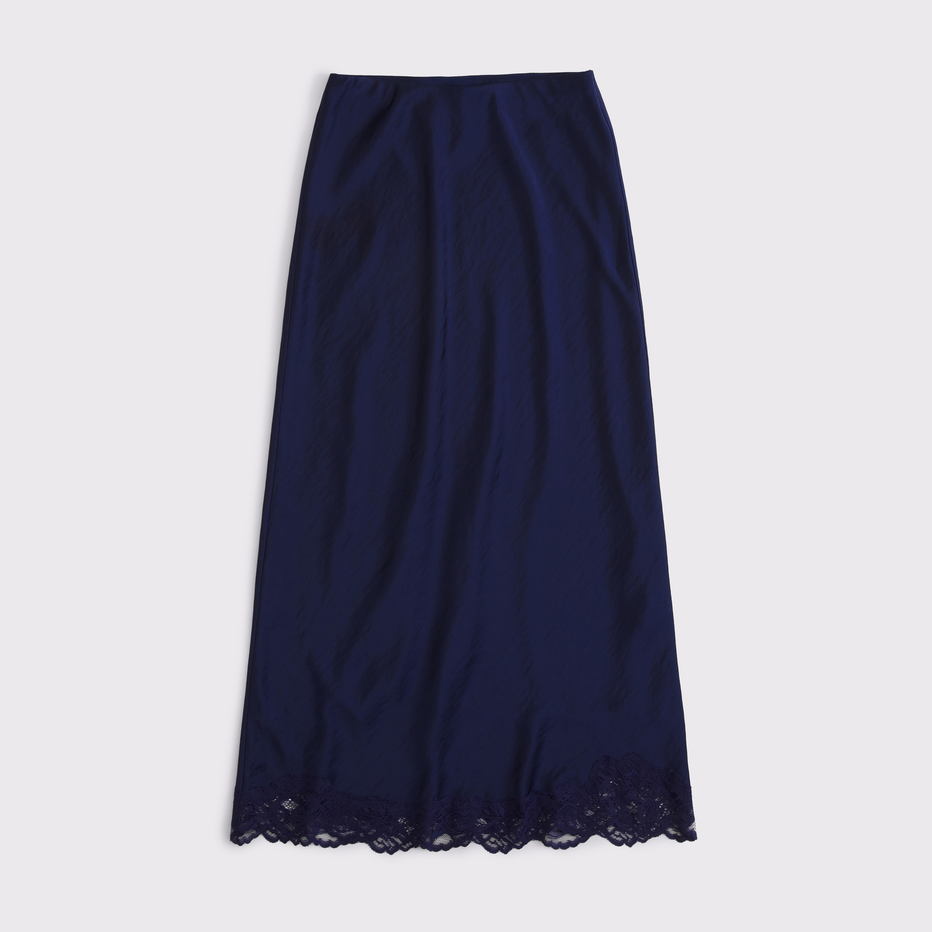 Женские юбки Abercrombie & Fitch High Rise Satin Maxi Set, цвет: Полуночный синий — фото 1
