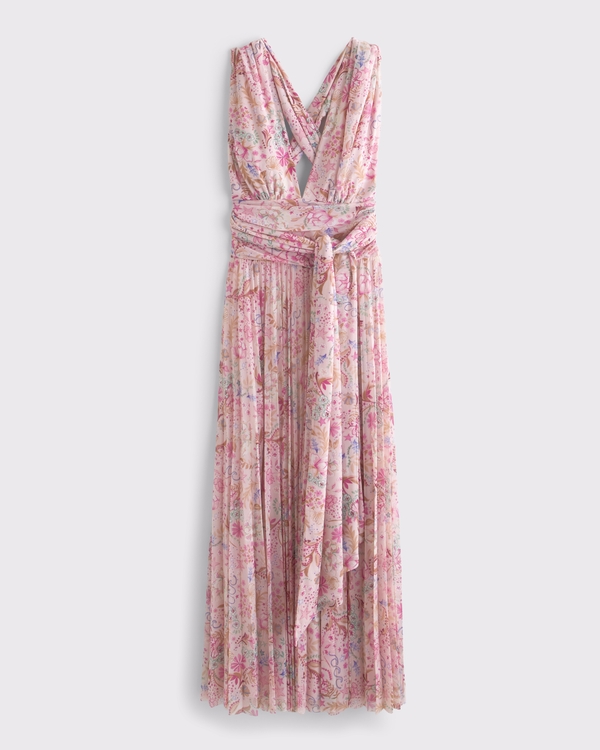 5-in-1 Convertible A&F Giselle Maxi Dress, Light Pink Pattern view 1