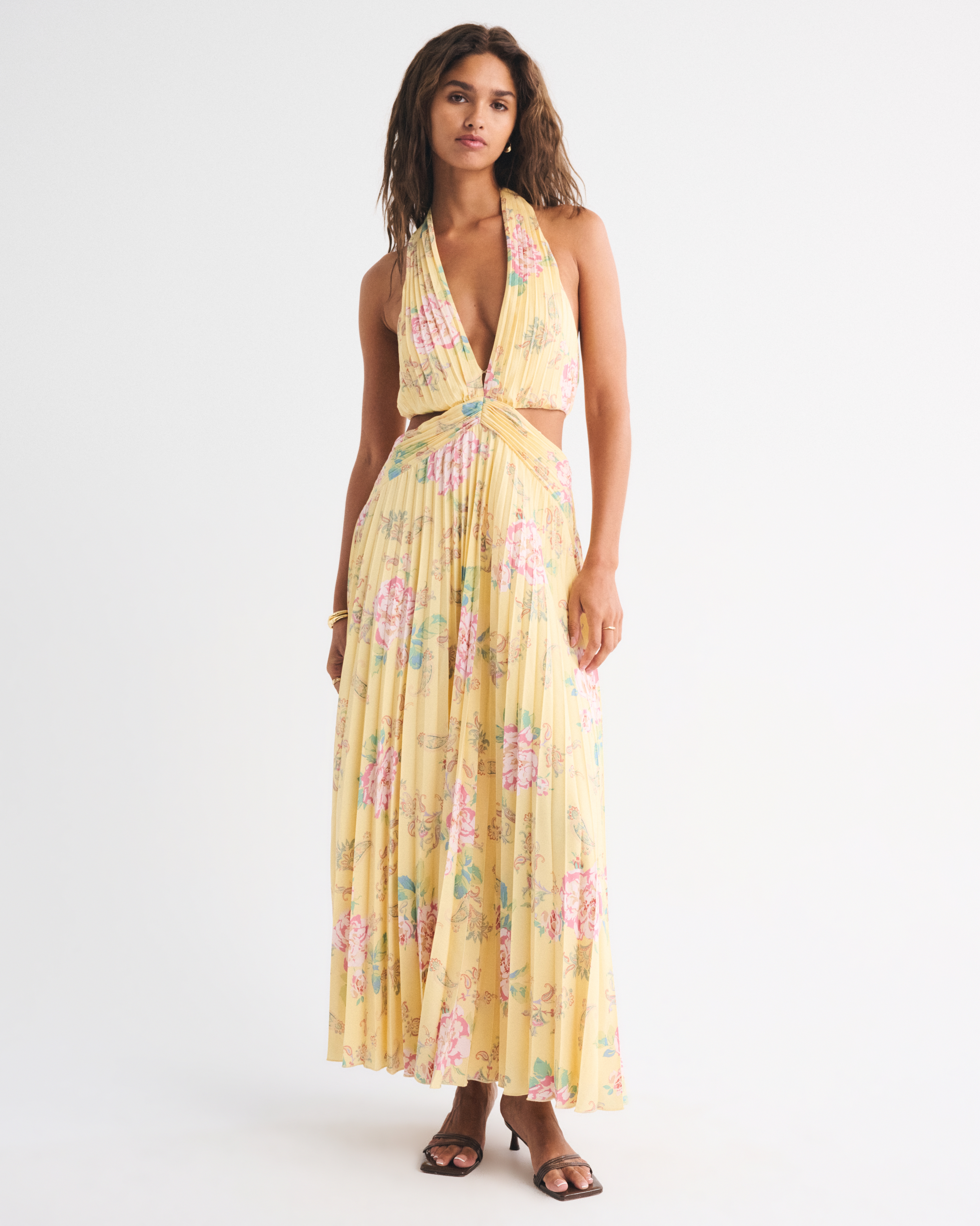 Abercrombie & Fitch The A&f Giselle Plunge Halter Maxi Dress