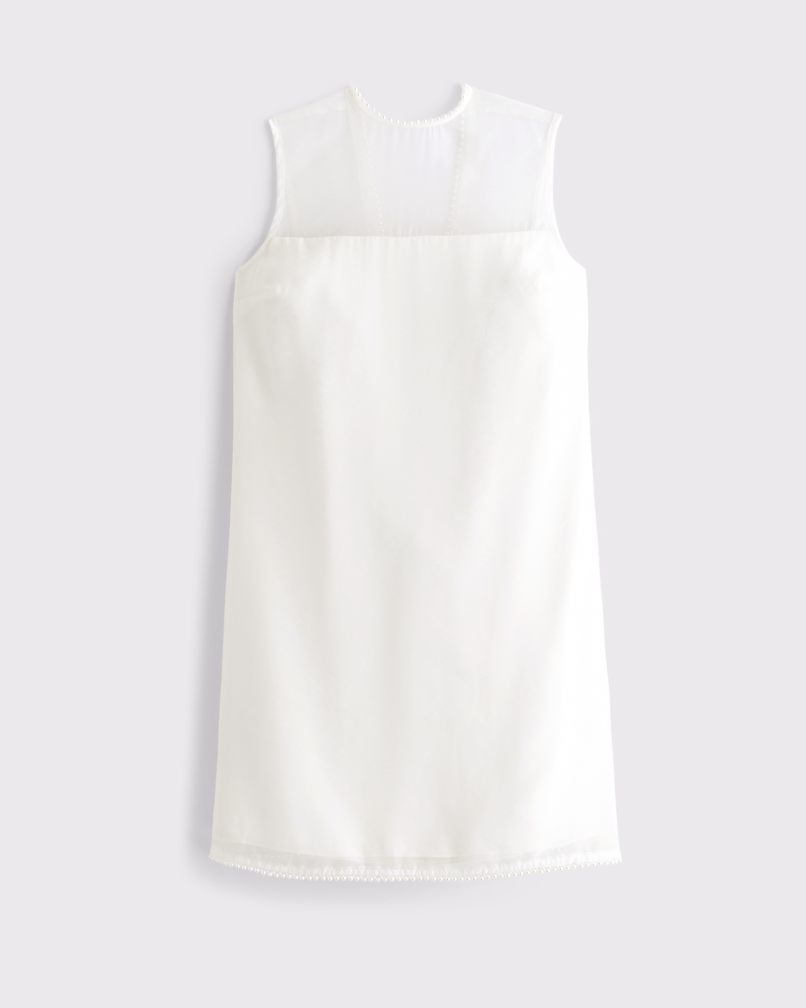 Faux Pearl High-Neck Mini Dress