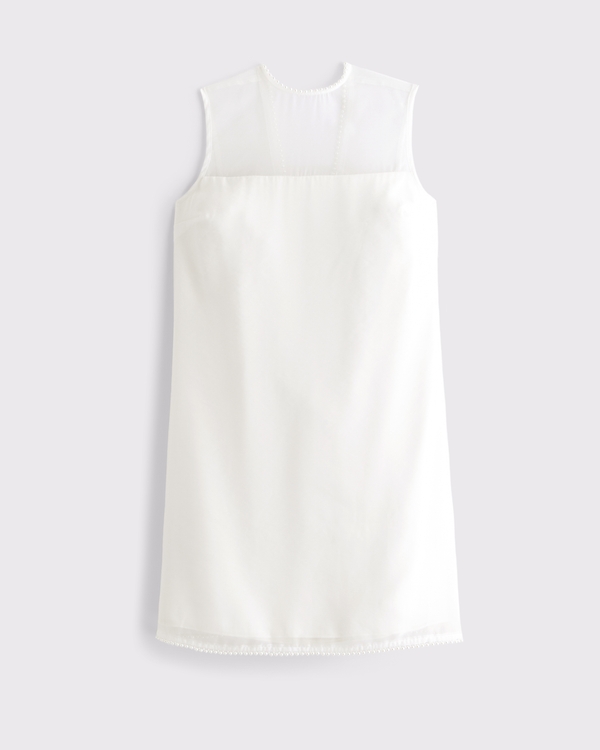 Faux Pearl High-Neck Mini Dress, Pearl view 1