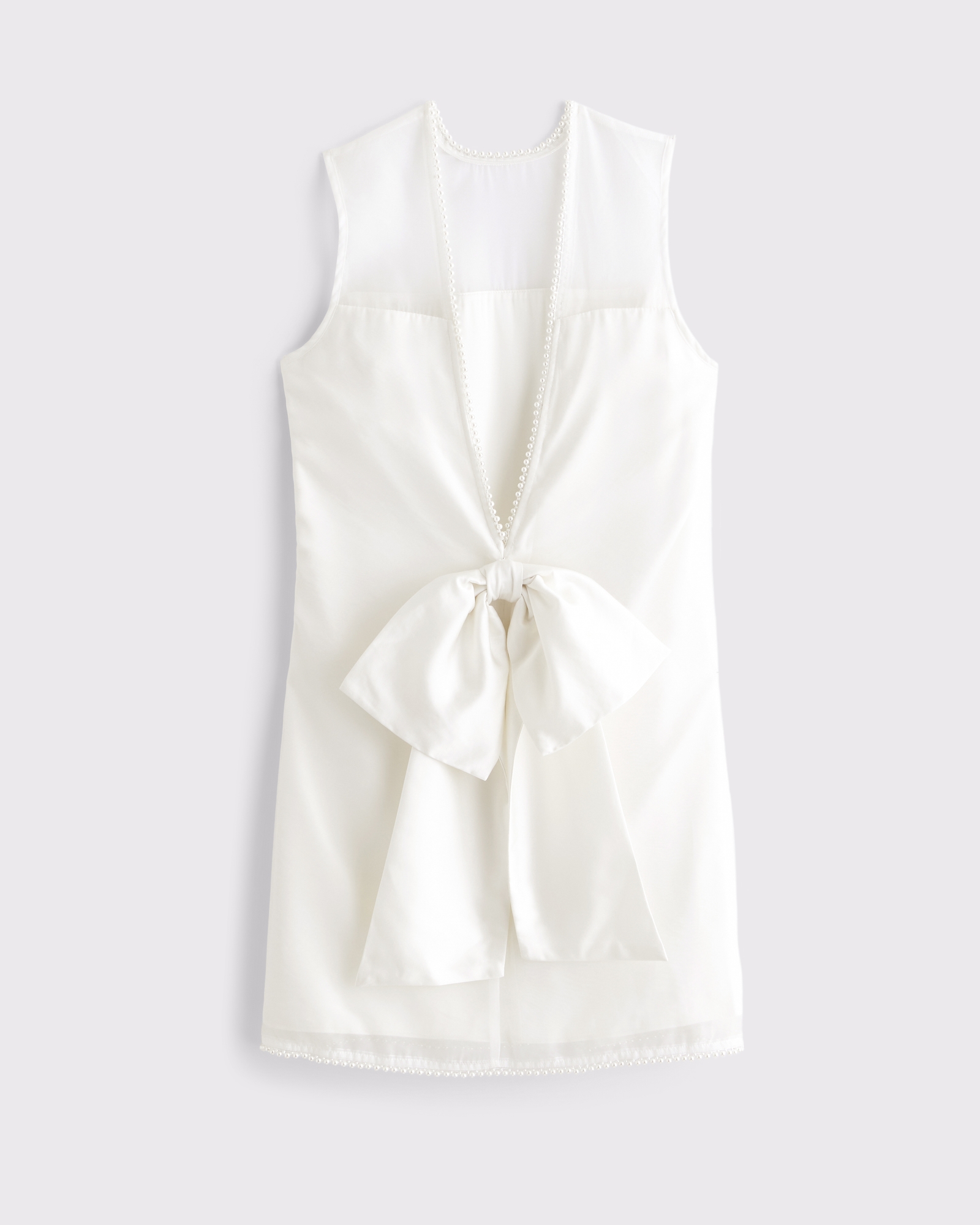 Faux Pearl High-Neck Mini Dress