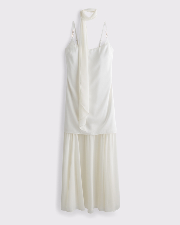 2-in-1 Convertible Hardware Maxi Dress, Pearl view 1